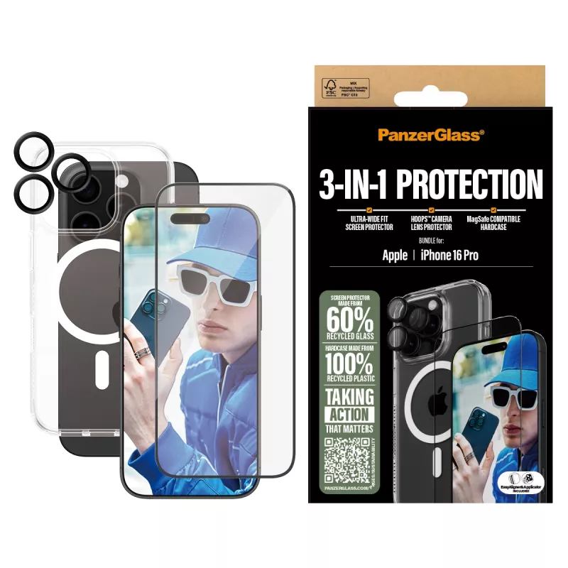 3-in-1 Protection Bundle PanzerGlass iPhone '24 6.3 inch Pro