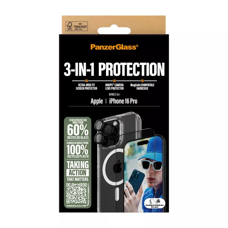 3-in-1 Protection Bundle PanzerGlass iPhone '24 6.3 inch Pro