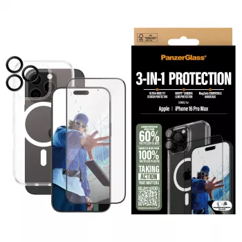 PanzerGlass ® 3-in-1 Protection Bundle iPhone 16 Pro Max