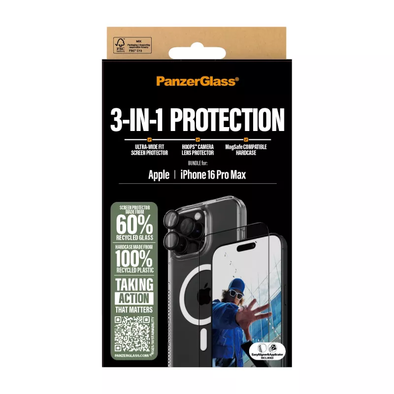 PanzerGlass ® 3-in-1 Protection Bundle iPhone 16 Pro Max