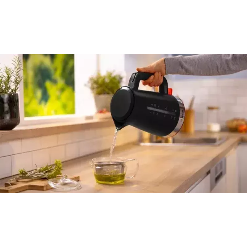 Electric kettle Bosch TWK4M223 1.7 L 2400 W, black, cordless, concealed heating element