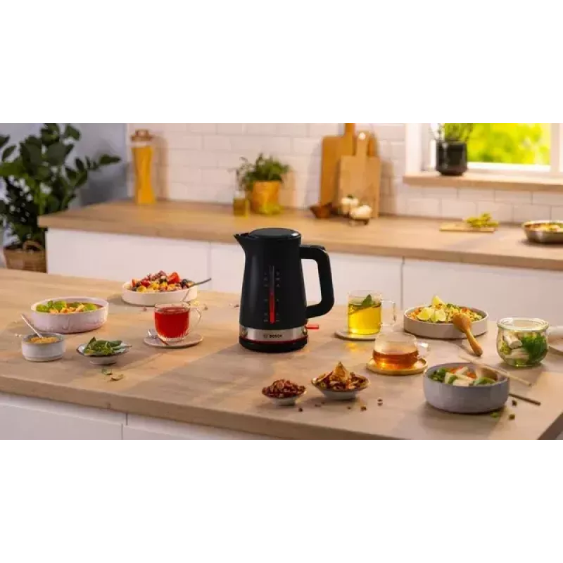 Electric kettle Bosch TWK4M223 1.7 L 2400 W, black, cordless, concealed heating element