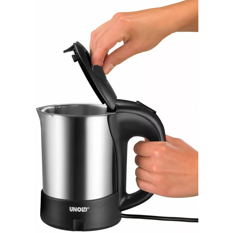 Unold 18575 electric kettle 0.5 L 1000 W Black, Stainless steel
