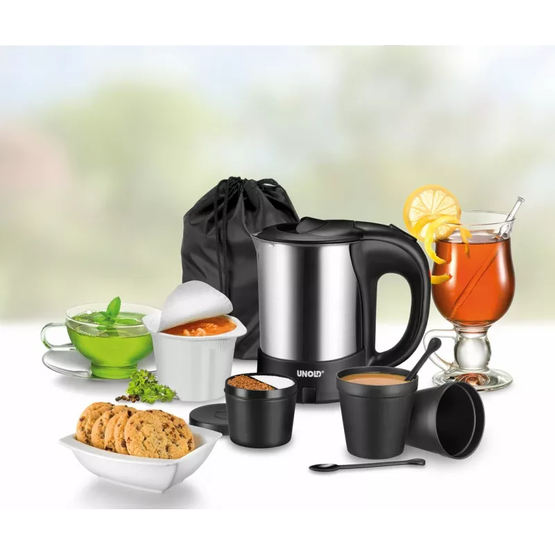 Unold 18575 electric kettle 0.5 L 1000 W Black, Stainless steel