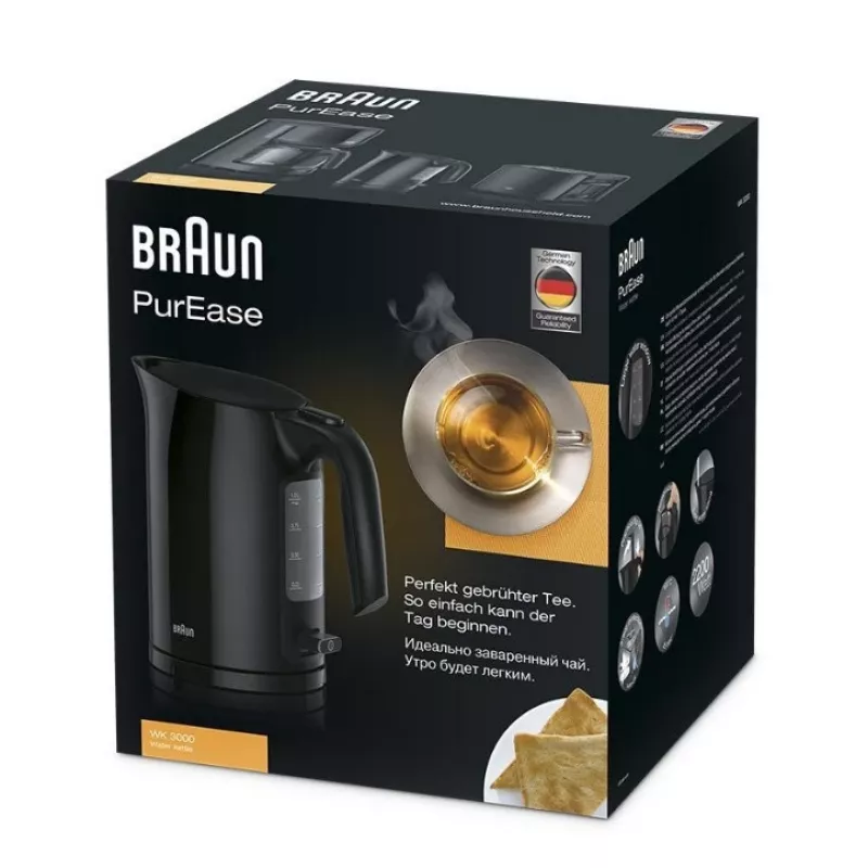 Braun PurEase WK 3000 BK electric kettle 1 L 2200 W Black