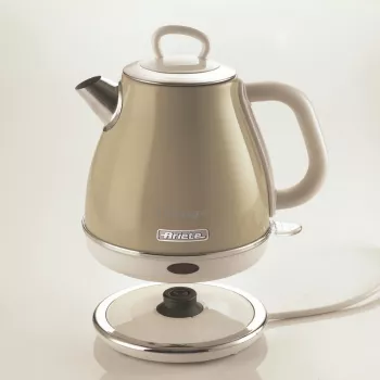Ariete 2868 Vintage 1 L Design Electric Kettle in Stainless Steel for Infusions, Tea and Herbal Drinks, Auto Shut Off System, Ergonomic Handle, 1 Litre, 1600 W, Light Beige