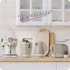 Ariete 2868 Vintage 1 L Design Electric Kettle in Stainless Steel for Infusions, Tea and Herbal Drinks, Auto Shut Off System, Ergonomic Handle, 1 Litre, 1600 W, Light Beige