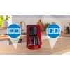 Drip coffee maker Bosch TKA3M134 — 1.4 L water tank, 15‑cup capacity, red