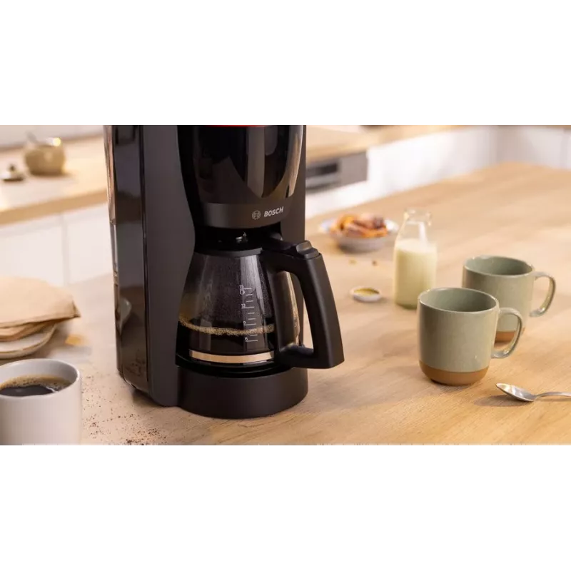 Drip coffee maker Bosch TKA3M133, 1.4 L water tank, 15-cup capacity, black