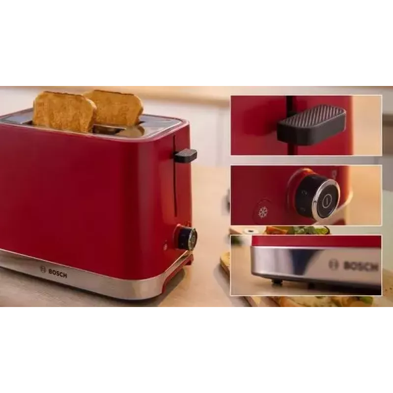 Toaster Bosch TAT4M224 2 slice 950 W Red Stainless Steel
