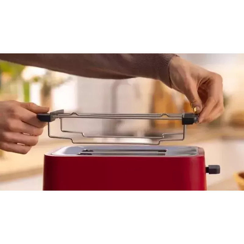 Toaster Bosch TAT4M224 2 slice 950 W Red Stainless Steel