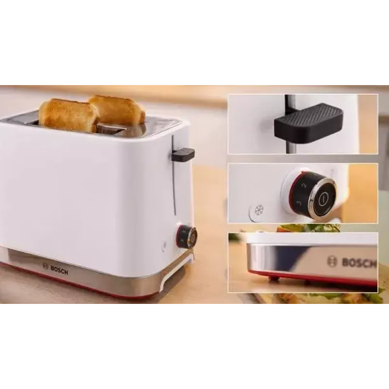 Toaster Bosch TAT4M221 2 slice 950 W White Stainless Steel
