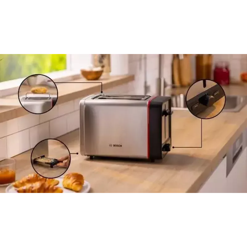Bosch TAT6M420 toaster 2 slice(s) 970 W Stainless steel
