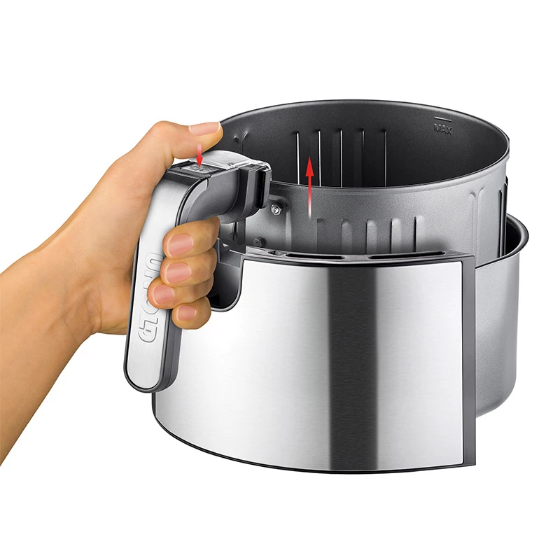 Unold 58655 fryer Double 5 L 1400 W Hot air fryer Black, Stainless steel