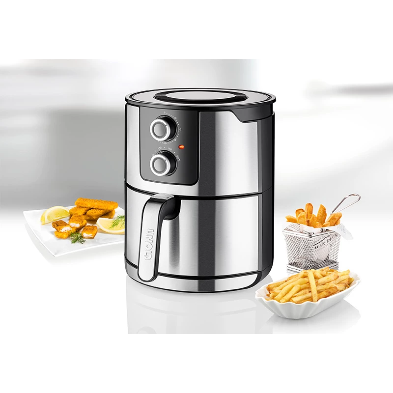 Unold 58655 fryer Double 5 L 1400 W Hot air fryer Black, Stainless steel