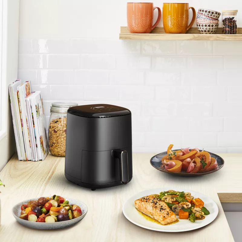 Hot air fryer Tefal Easy Fry EY145810 — 3 L capacity, 1300 W, touch control, LCD display, black