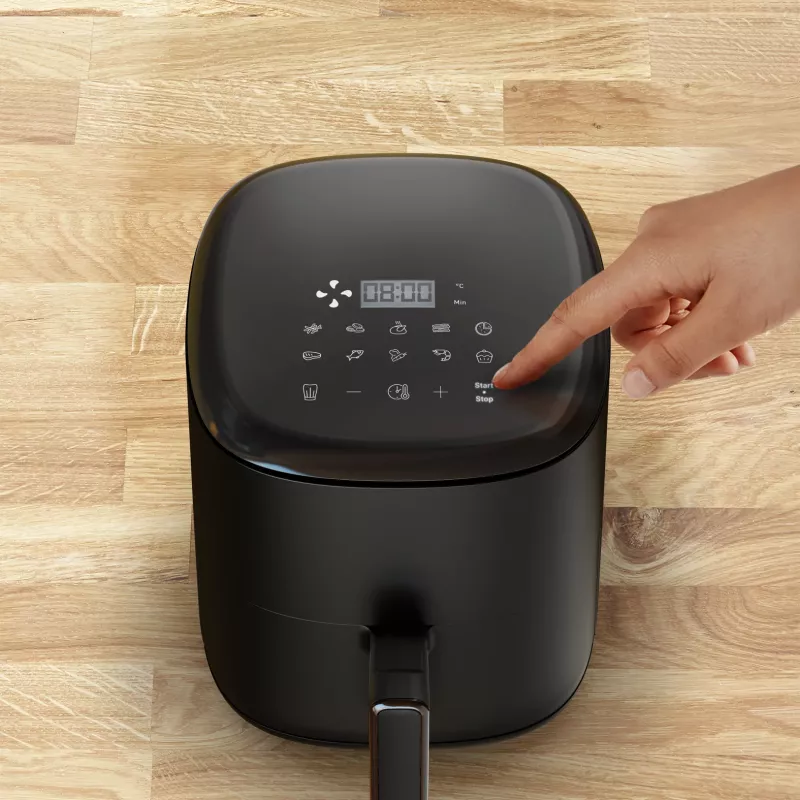 Hot air fryer Tefal Easy Fry EY145810 — 3 L capacity, 1300 W, touch control, LCD display, black