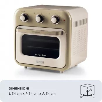 Ariete 4632 Air fryer and oven Vintage, 1400W, 2in1, Capacity 16L, Accessories included, Timer 60 minutes, Double glass, Beige