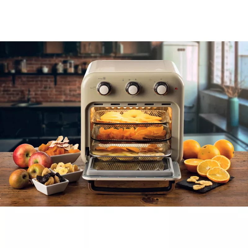 Ariete 4632 Air fryer and oven Vintage, 1400W, 2in1, Capacity 16L, Accessories included, Timer 60 minutes, Double glass, Beige