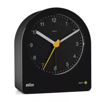Braun BC22 Quartz alarm clock Black, Yellow
