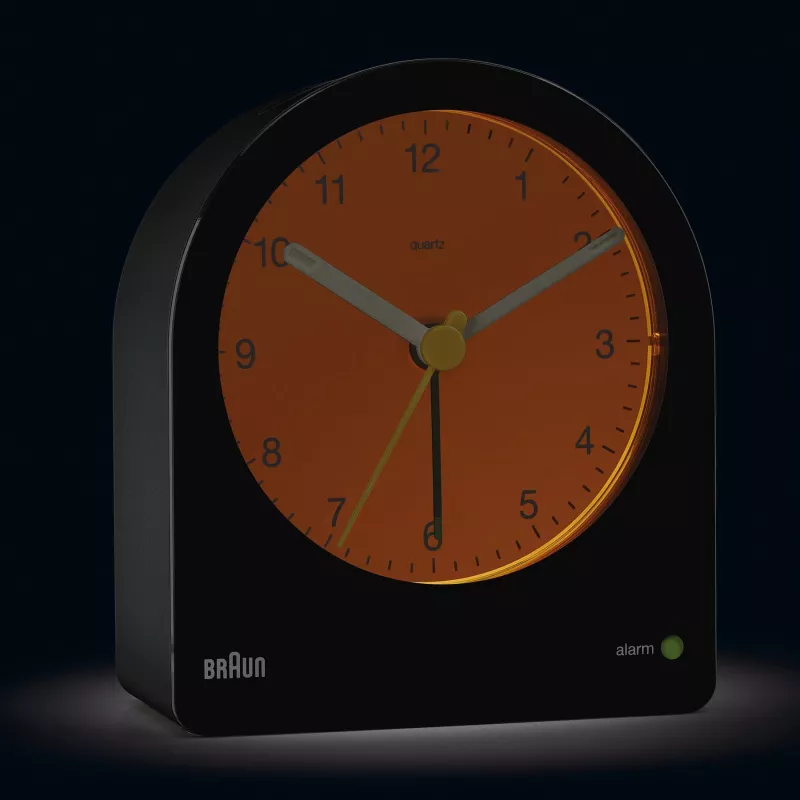 Braun BC22 Quartz alarm clock Black, Yellow