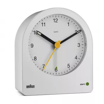 Braun BC22 Quartz alarm clock White, Yellow