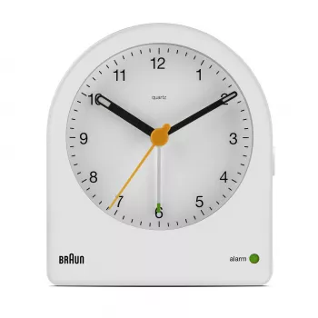 Braun BC22 Quartz alarm clock White, Yellow