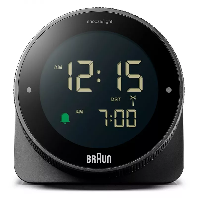 Alarm clock BRAUN BC 24 B DCF black — radio-controlled alarm with digital display