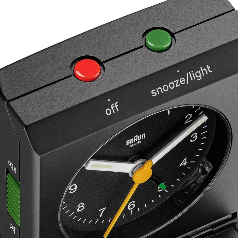 Alarm Clock BRAUN BC 05 B Quartz Foldable Black — compact travel alarm with quartz movement