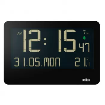 Braun BC14B-DCF wall/table clock Radio-controlled clock Rectangle Black