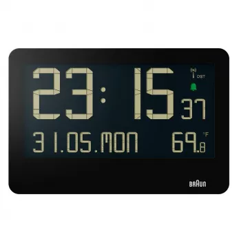 Braun BC14B-DCF wall/table clock Radio-controlled clock Rectangle Black