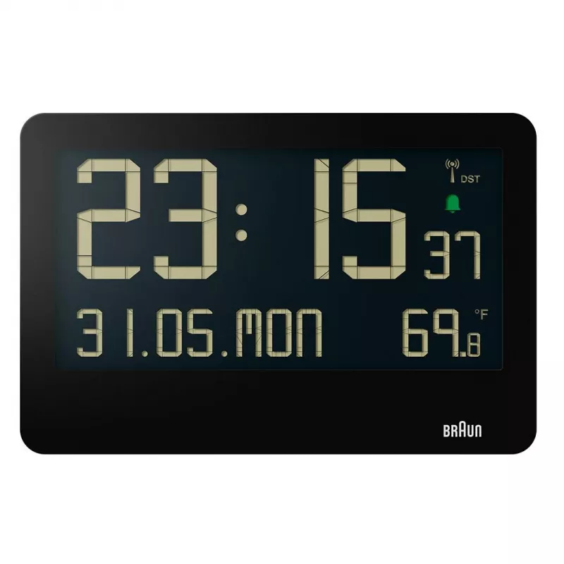 Braun BC14B-DCF wall/table clock Radio-controlled clock Rectangle Black
