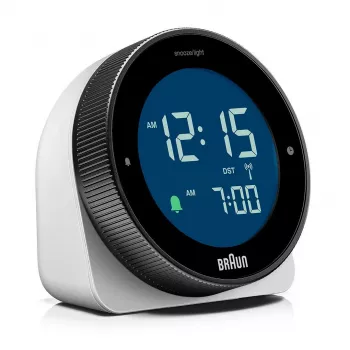 Braun BC24W-DCF wall/table clock Radio-controlled clock Rectangle Black, White
