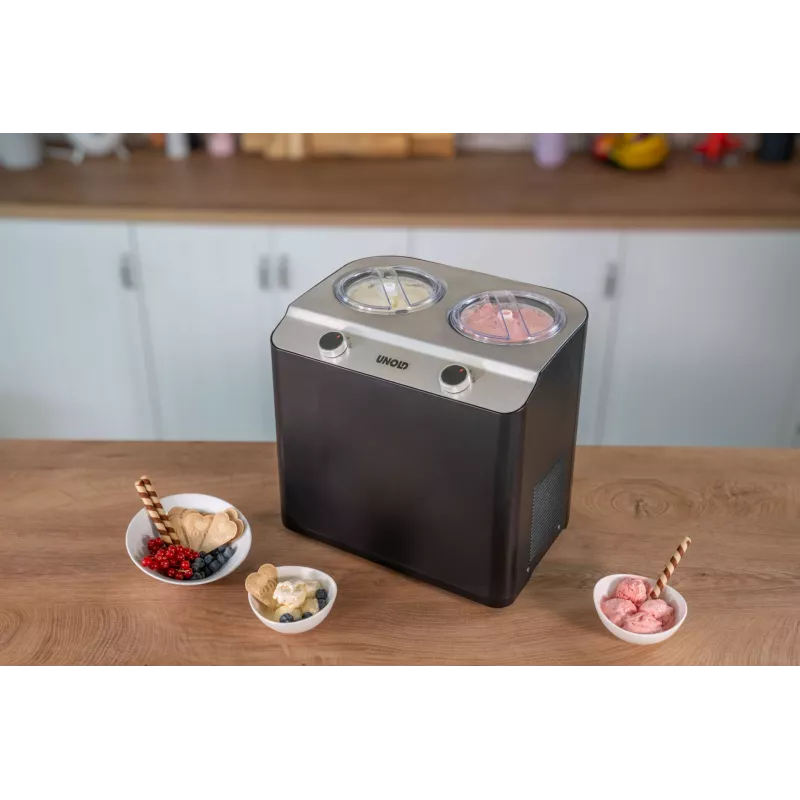 Unold Doppio Compressor ice cream maker 2.4 L 250 W Black, Satin steel