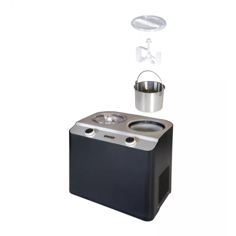 Unold Doppio Compressor ice cream maker 2.4 L 250 W Black, Satin steel
