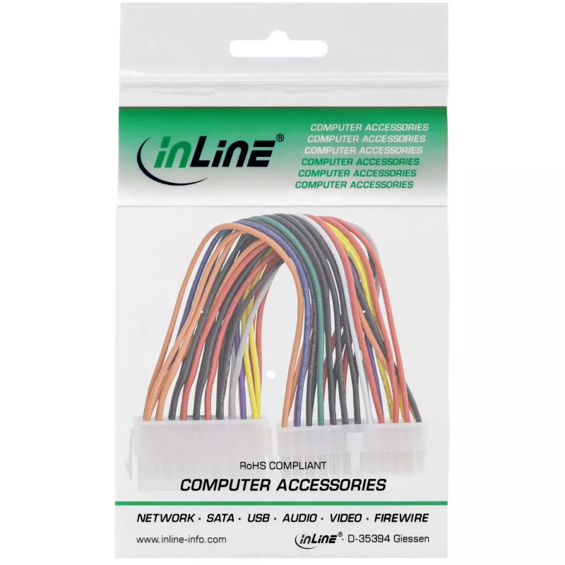 InLine Mainboard Power Adapter Cable 20 Pin female / 24pin EPS male 0.16m