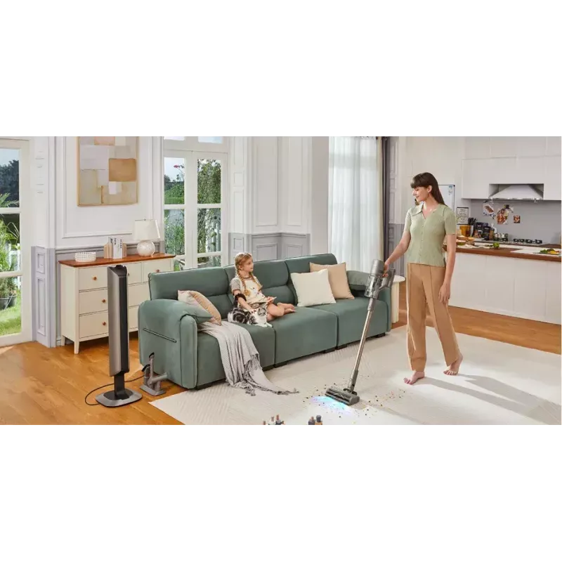 Dreame Z10 Station 2-in-1 cordless stick vacuum, bagless, 150 AW, 481 W, 65 min runtime, Beige