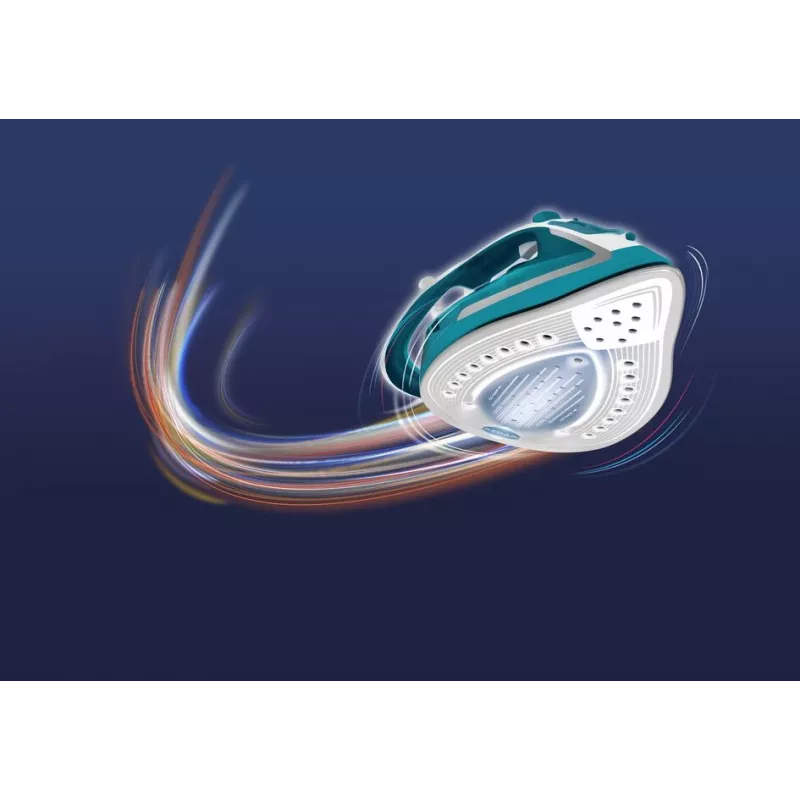 Tefal EasyGliss Plus FV5737 Dry & Steam iron Durilium soleplate 2500 W Turquoise, White
