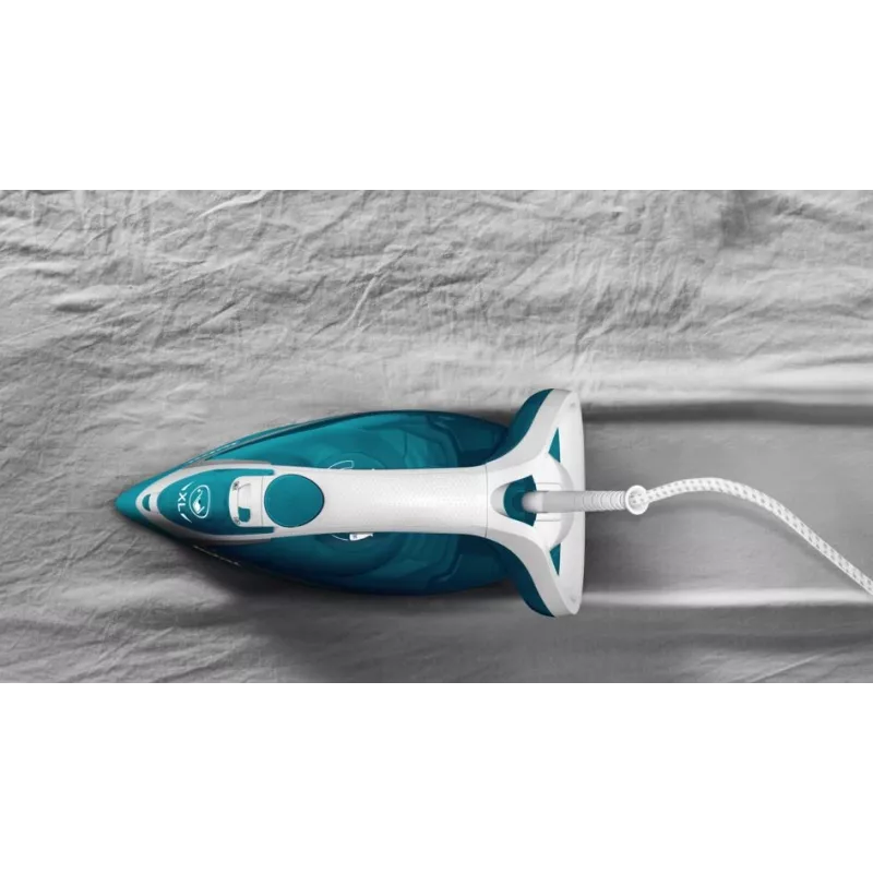 Tefal EasyGliss Plus FV5737 Dry & Steam iron Durilium soleplate 2500 W Turquoise, White
