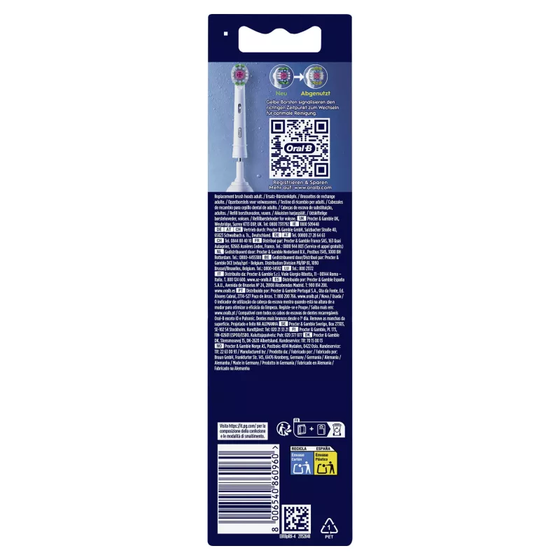 Toothbrush heads Oral-B 860960 4-pack, white replacement heads