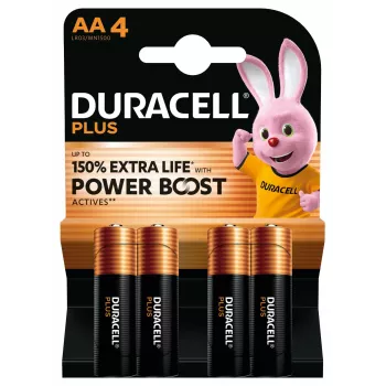 Duracell Plus AA Alkaline single-use batteries, 1.5 V, 4 pcs, 50 mm