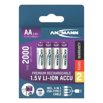 Rechargeable battery Ansmann 1312-0036 AA Lithium-Ion