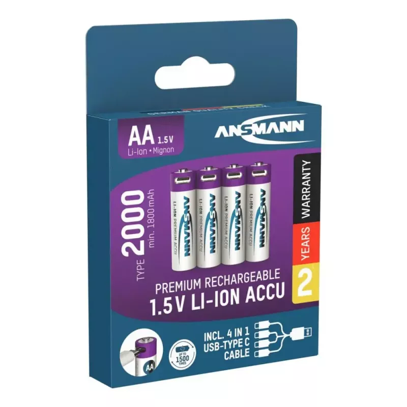 Rechargeable battery Ansmann 1312-0036 AA Lithium-Ion