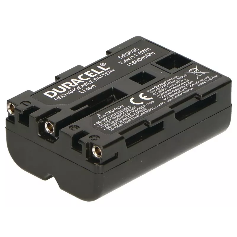 Camera Battery Duracell DR9695, replaces Sony NP-FM500H, 1600 mAh