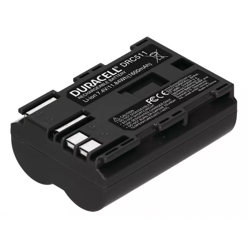 Camera Battery Duracell DRC511, replaces Canon BP-511/BP-512, 1600 mAh