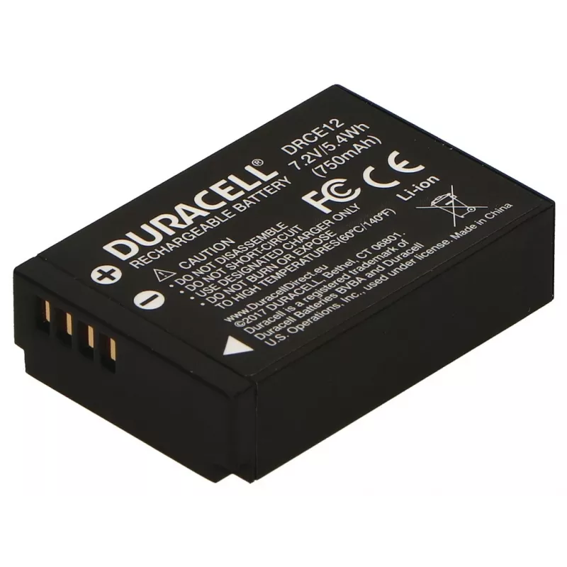 Duracell Camera Battery - replaces Canon LP-E12 Battery, 750 mAh, 7.2 V, Lithium-Ion (Li-Ion)