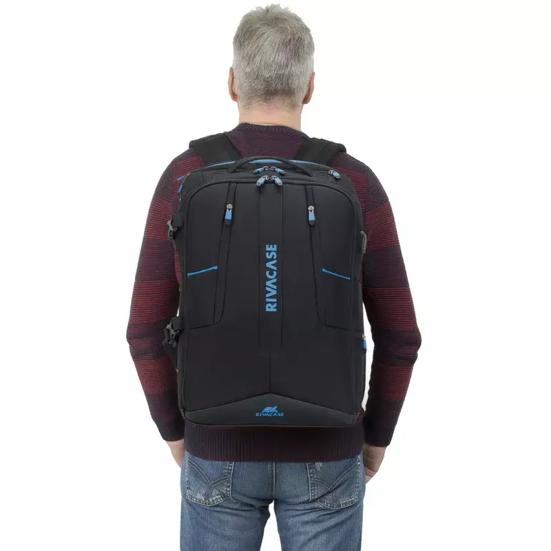 Backpack case Rivacase 7860 for 43.9 cm (17.3 inch) laptops, polyester, black/blue