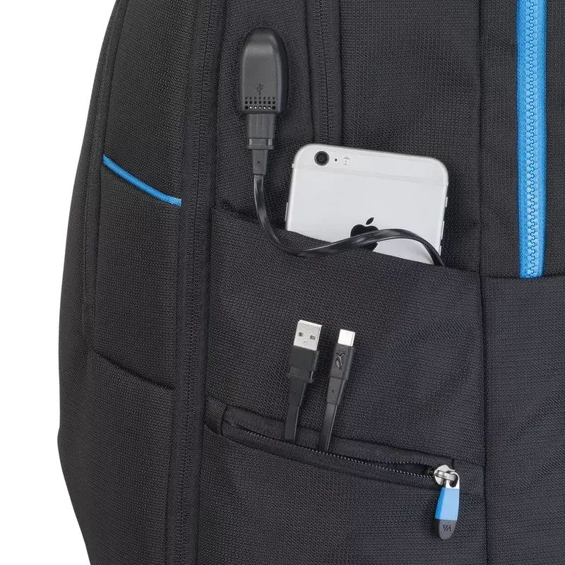 Backpack case Rivacase 7860 for 43.9 cm (17.3 inch) laptops, polyester, black/blue