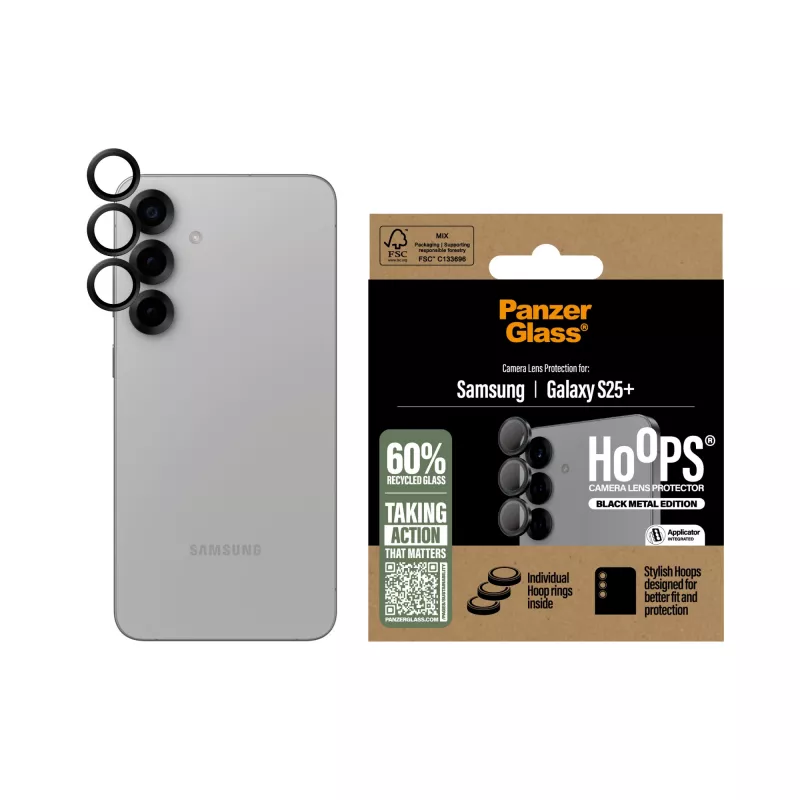 PanzerGlass ® Hoops® Camera Lens Protector Black Samsung Galaxy S25+