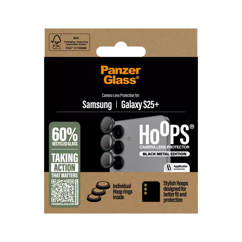 PanzerGlass ® Hoops® Camera Lens Protector Black Samsung Galaxy S25+